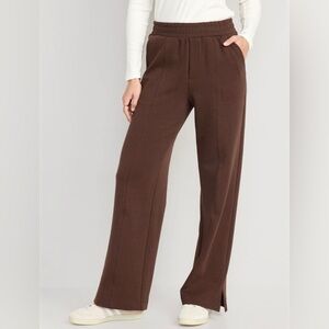 NWT! French Roast High-Waisted Dynamic Fleece Wide-Leg Trouser Pants